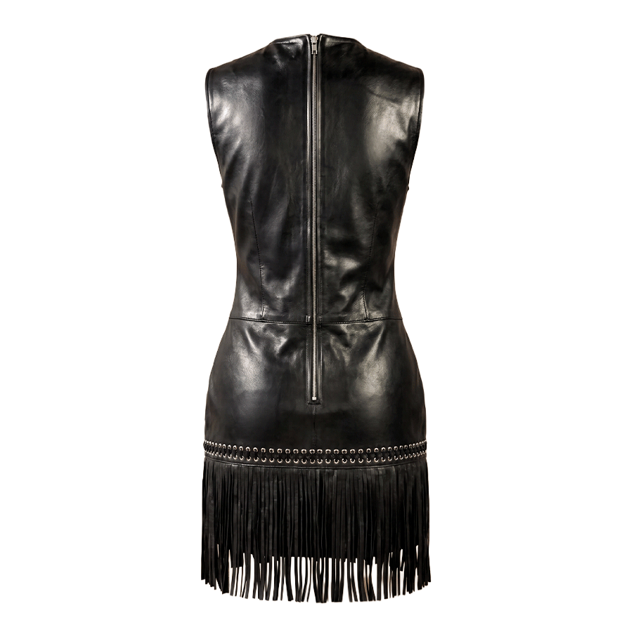 Vestido negro de piel Erick Cordova - Image 2